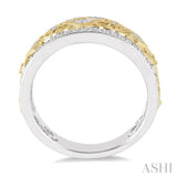 5/8 Ctw Round and Princess Cut Diamond Wide Band in 14K White and Yellow Gold