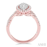 3/4 Ctw Marquise Shape Diamond Lovebright Ring in 14K Rose Gold