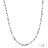 10 Ctw Round Cut Diamond Tennis Necklace in 14K White Gold