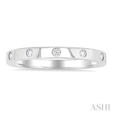 1/10 Ctw Flush Bezel Set Diamond Fashion Band in 10K White Gold