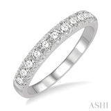 1/2 Ctw 11 Stone Round Cut Diamond Wedding Band in 14K White Gold