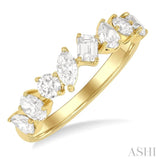 1 1/10 Ctw Mixed Shape Diamond Fashion Ring in 14K Yellow Gold