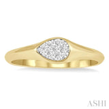 1/10 Ctw Pear Shape Lovebright Diamond Ring in 14K Yellow and White Gold