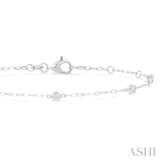 1/6 ctw Round Cut Diamond Paperclip Station Bracelet in 14K White Gold