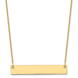 10k Yellow Gold Medium Blank Bar Necklace