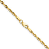 14ky 2.5mm Semi-Solid Rope Chain