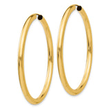 14k 3.00x45mm Polished Endless Tube Hoop Earrings