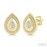 .33CTTWDM PEAR-SHAP ARTDECO ER YG14K-G*