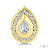 .33CTTWDM PEAR-SHAP ARTDECO ER YG14K-G*