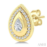 .33CTTWDM PEAR-SHAP ARTDECO ER YG14K-G*