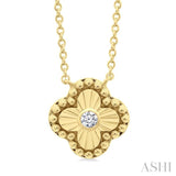.03CTRDDM FLUTED CLOVER PD YG 10K-G+CH*
