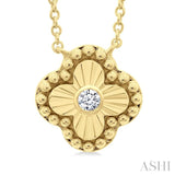 .03CTRDDM FLUTED CLOVER PD YG 10K-G+CH*