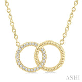 1/10 Ctw Single Cut Diamond Interlocked Circle Fashion Petite Pendant With Chain in 10K Yellow Gold