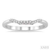 1/10 Ctw Round Cut Diamond Wedding Band in 14K White Gold