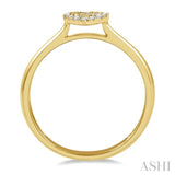 1/5 Ctw Heart Shape Baguette and Round Cut Diamond Ladies Ring in 14K Yellow Gold