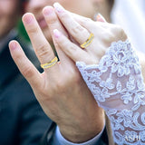 1/3 Ctw Round Cut Diamond Duos Ring Set in 10K Yellow Gold