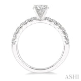 1/2 Ctw Round Cut Diamond Semi-Mount Engagement Ring in 14K White Gold