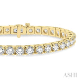 12 Ctw Square Shape Round Cut Diamond Tennis Bracelet in 14K Yellow Gold
