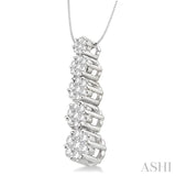 1 Ctw Journey Diamond Pendant in 14K White Gold with Chain