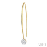 1/2 Ctw Round Dangler Lovebright Diamond Earring in 14K Yellow and White Gold