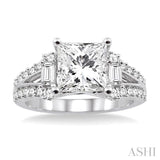 3/4 Ctw Diamond Semi-Mount Engagement Ring in 14K White Gold