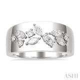 1/2 Ctw Marquise and Round Cut Diamond Fashion Wide Band in 14K White Gold