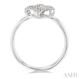 1/10 Ctw Petite Interwoven Round Cut Diamond Fashion Ring in 10K White Gold
