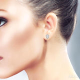 1/3 Ctw Pear Shape Lovebright Diamond Stud Earrings in 14K White Gold