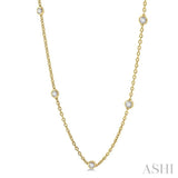 1 1/2 Ctw Round Cut Diamond Fashion Necklace in 14K Yellow Gold