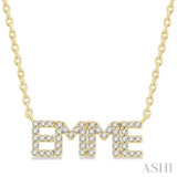 1/5 Ctw 'EMME' Block Name Round Cut Diamond Necklace in 10K Yellow Gold