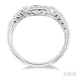 1/10 Ctw Round Cut Diamond Matching Wedding Band in 14K White Gold