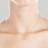 1/20 Ctw Initial 'I' Round Cut Diamond Pendant With Chain in 10K Yellow Gold