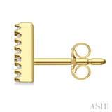 1/10 Ctw Initial 'A' Single Cut Diamond Earrings in 10K Yellow Gold