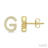 1/8 Ctw Initial 'G' Single Cut Diamond Earrings in 10K Yellow Gold