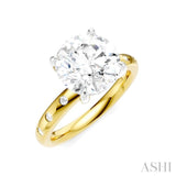 1/6 Ctw Round Shape Round Cut Diamond Semi-Mount Engagement Ring in 14K Yellow and White Gold