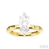 1/6 Ctw Akari Marquise Shape Round Cut Diamond Semi-Mount Engagement Ring in 14K Yellow and White Gold