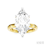 1/5 Ctw Akari Marquise Shape Round Cut Diamond Semi-Mount Engagement Ring in 14K Yellow and White Gold