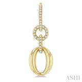 1/2 Ctw Interlocked Ovals and Circles Round Cut Diamond Fashion Earrings in 14K Yellow Gold
