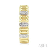 1/10 Ctw Bold Ribbed Round Cut Diamond Fashion Hoop Earring in Yellow Gold Vermeil