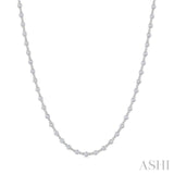 2 Ctw Bezel Set Round Cut Diamond Necklace in 14K White Gold