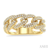 1/2 Ctw Free Form Round Cut Diamond Cuban Ladies Ring in 14K Yellow Gold