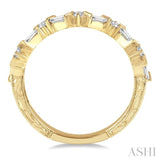 1/2 Ctw Zigzag Baguette and Round Cut Diamond Fashion Band in 14K Yellow Gold