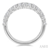1 1/2 Ctw Triple Row Round Cut Diamond Fashion Band in 14K White Gold