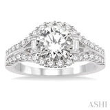 1/2 Ctw Diamond Semi-Mount Engagement Ring in 14K White Gold