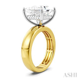 1/6 Ctw Princess Shape Round Cut Diamond Semi-Mount Engagement Ring in 14K Yellow and White Gold