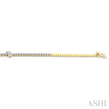 1 1/6 Ctw Oval and Round Cut Diamond Tennis Bracelet in 14K Yellow Gold
