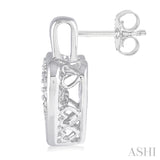 1/10 Ctw Round Cut Diamond Emotion Heart Earrings in Sterling Silver