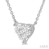 1/3 Ctw Lovebright Diamond Heart Pendant With Chain in 14K White Gold