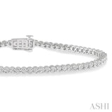 1/4 ctw Round Cut Diamond Miracle Plate Tennis Bracelet in 10K White Gold