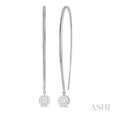 1/3 Ctw Round Dangler Lovebright Diamond Earring in 14K White Gold